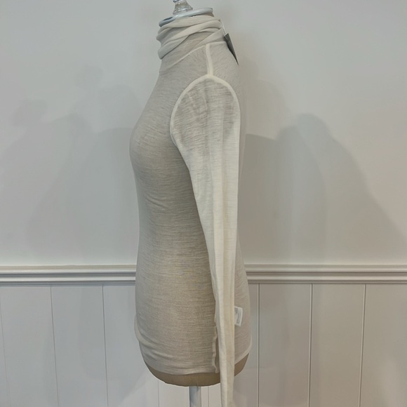 NWT COS Stretch Sheer Cream Long Sleeve Turtleneck top size XS - Picture 4 of 6